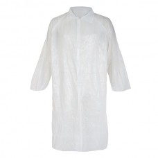 Престилка за посетител с копчета-цвят бял